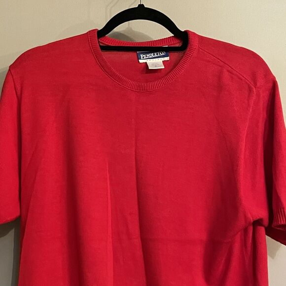 Pendleton‎ Sweater Top Knit Short Sleeve Pullover Crew Neck Cotton USA Made M - Picture 2 of 10